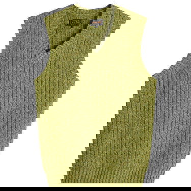 Vesta BEAMS Men's Cable Knit Vest, Size Large Zelené | 3805-0053-156-65, 0
