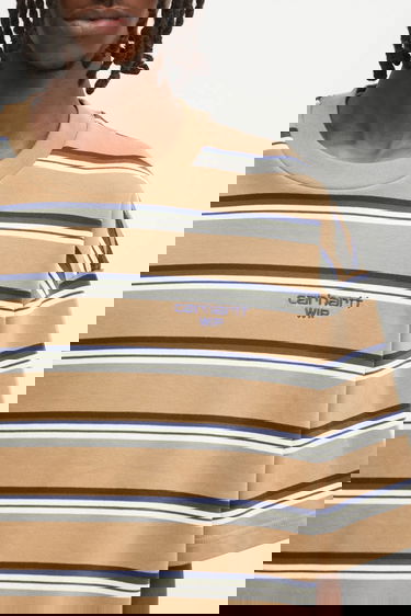 Tričko Carhartt WIP S/S Holm Striped Relaxed Fit T-Shirt Béžová | I035302.37AXX, 3