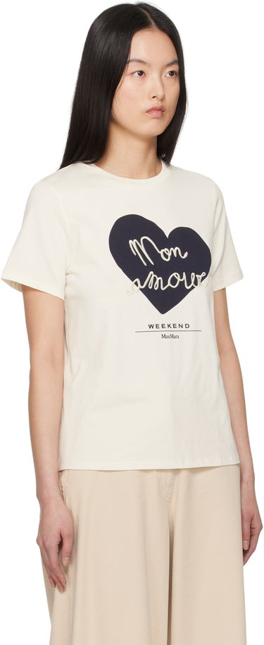 Tričko Max Mara Weekend Max Mara Vello T-Shirt with Heart Applique Béžová | 2515971051600, 1