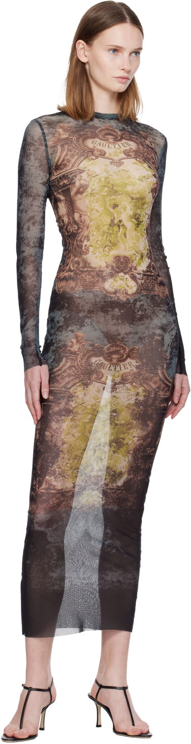 Šaty Jean Paul Gaultier The Long Médaillon Sheer Mesh Printed Maxi Dress Rôznofarebný | 25/04-W-DR023-M006P-005740, 3