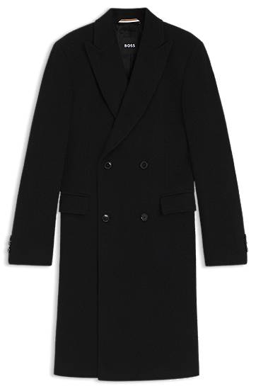Kabáty BOSS Double-breasted coat in an alpaca blend Čierna | 50551135, 0