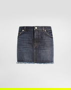 Dolce & Gabbana Frayed Hem Denim Miniskirt