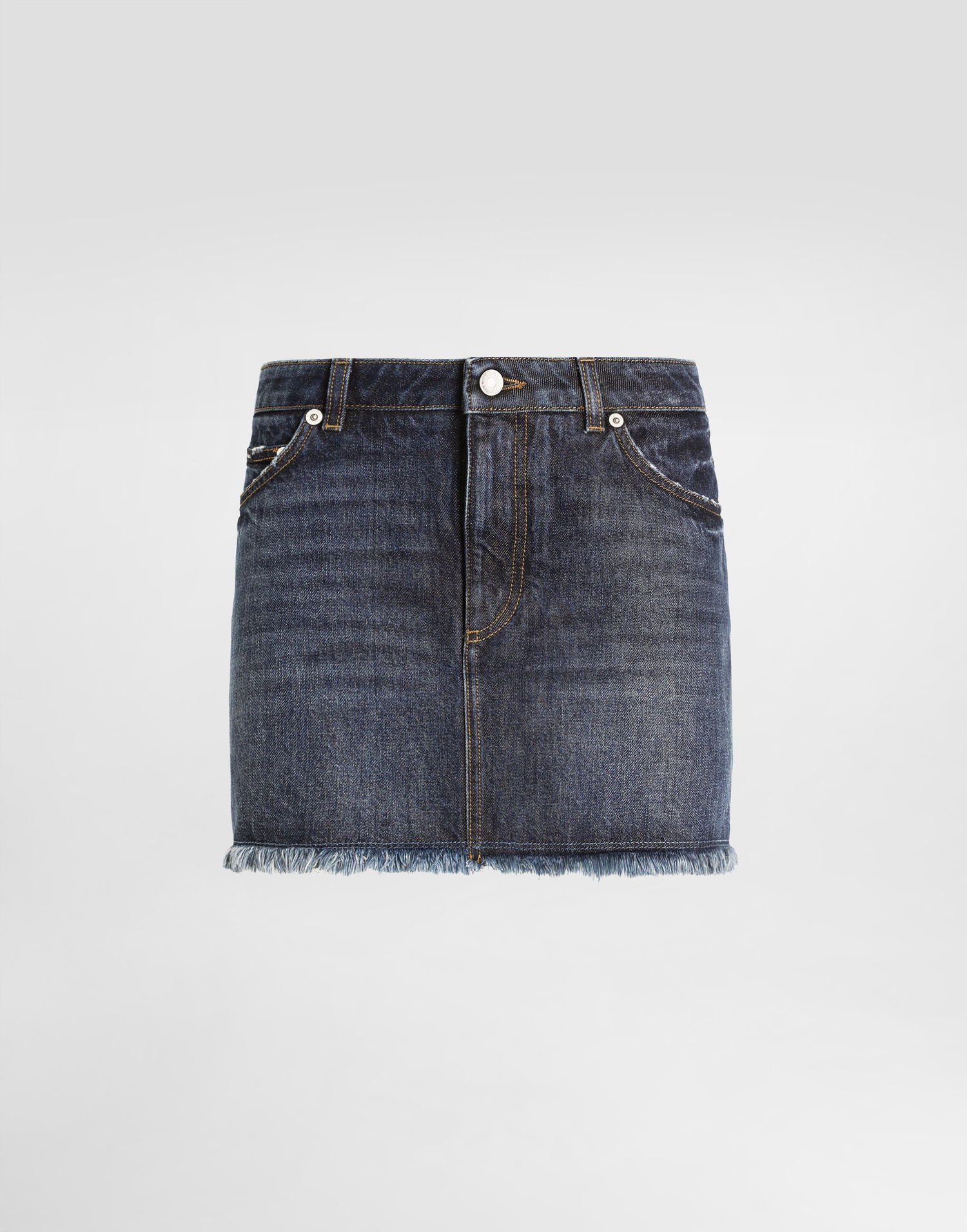 Sukňa Dolce & Gabbana Dolce & Gabbana Frayed Hem Denim Miniskirt Modrá | F4C2TDG8NQ1S9001, 0