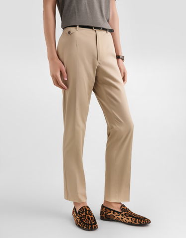 Nohavice Dolce & Gabbana Stretch Cotton Gabardine Trousers Béžová | GP19VTFUFJ9M0263, 3