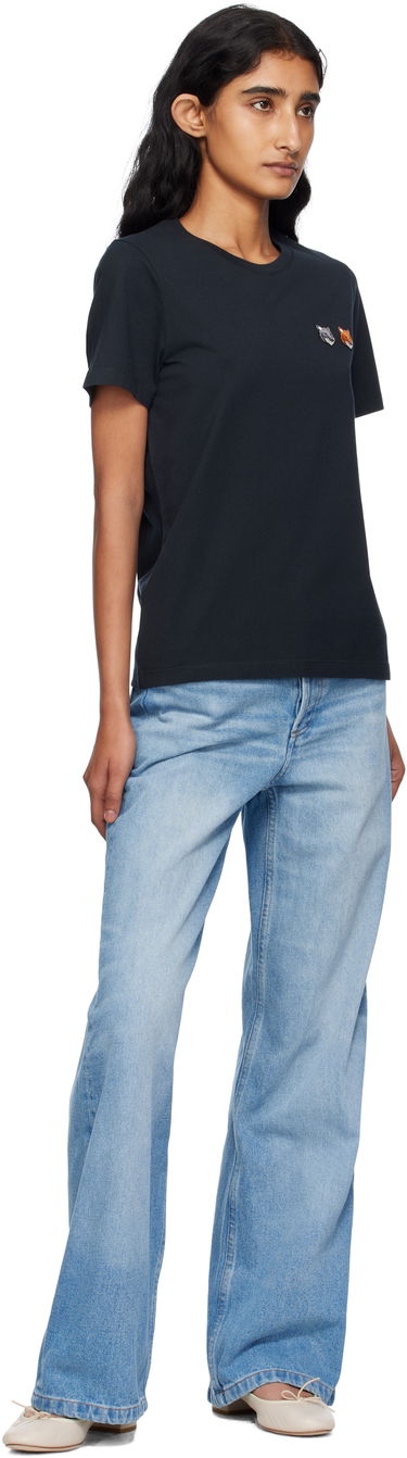 Tričko MAISON KITSUNÉ Maison Kitsuné Double Fox Head T-Shirt Čierna | OW011CFKJ0008, 3