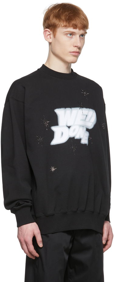 Mikina We11done We11done Cotton Sweatshirt with Stars Print Čierna | WD-TS1-22-663-U-BK, 1