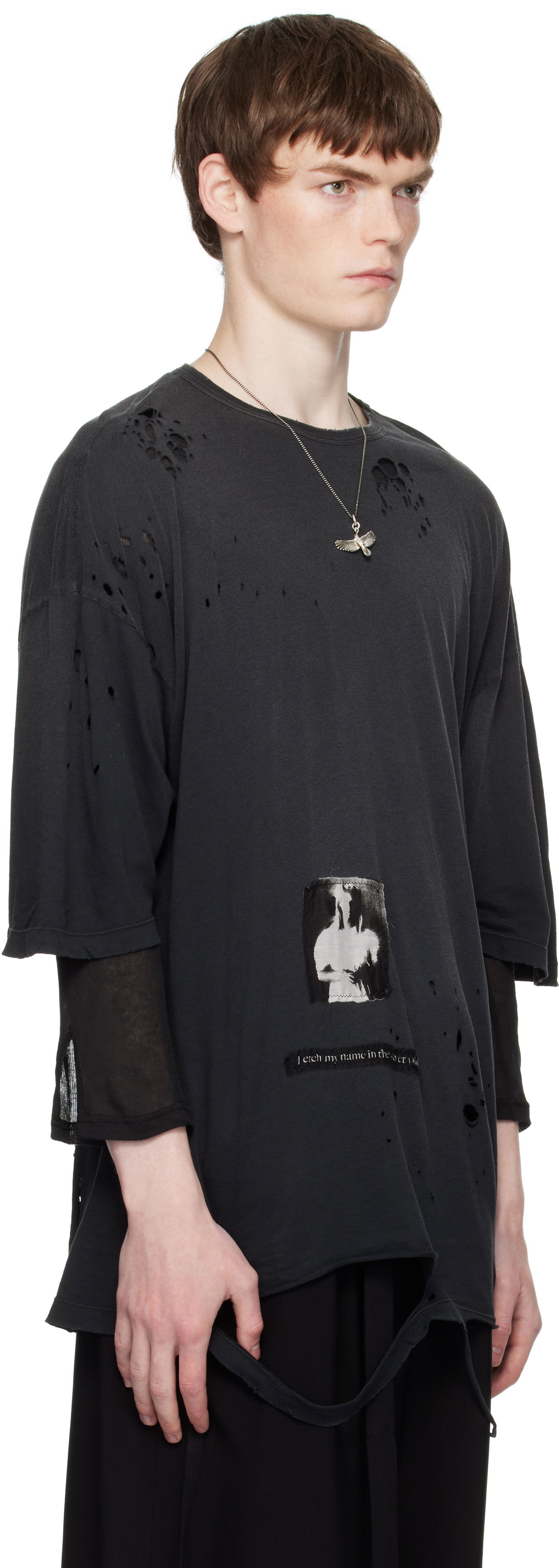 Tričko Ann Demeulemeester Ann Demeulemeester Dieter High Comfort Fit T-Shirt Čierna | B0013056-FA638-098, 1