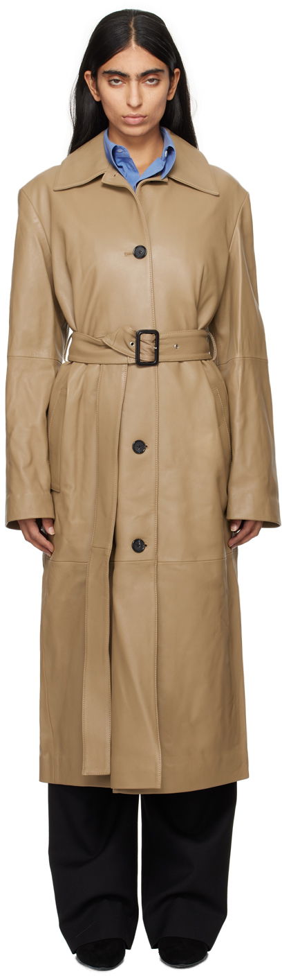 Trenčkot TOTEME TOTEME Long Belted Leather Coat Béžová | 244-WRO0157-LE0083, 0