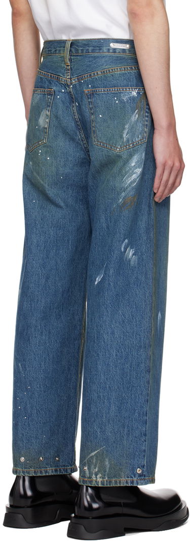 Džínsy Helmut Lang Wide Leg Painted Jeans Modrá | O05DM204, 2