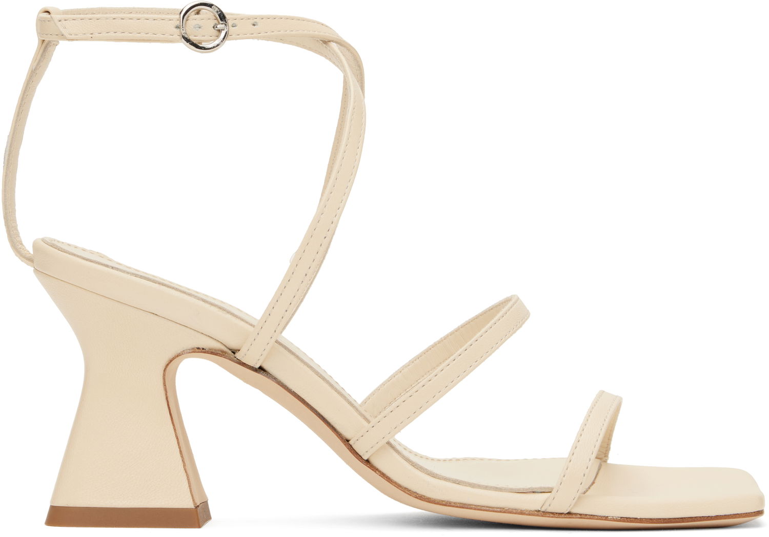 Doplnky Aeyde Aeyde Edda Leather Heeled Sandals Béžová | A11-HS-HLMS75CH152-SS25-100-007, 0