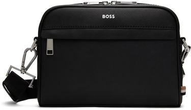 Taška cez rameno BOSS Saffiano Leather Reporter Bag Čierna | 50548279, 0