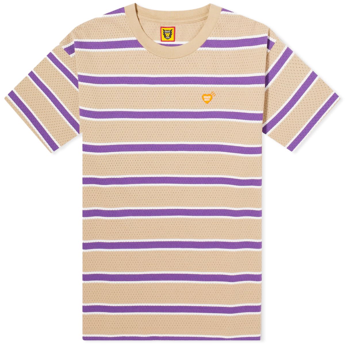 Tričko Human Made Striped Small Heart T-Shirt Béžová | HM27CS009-BE, 0
