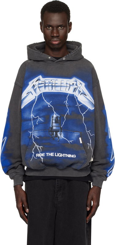 Mikina Represent Clo Represent 'Metallica Ride The Lightning' Hoodie Šedá | MLM4372, 0