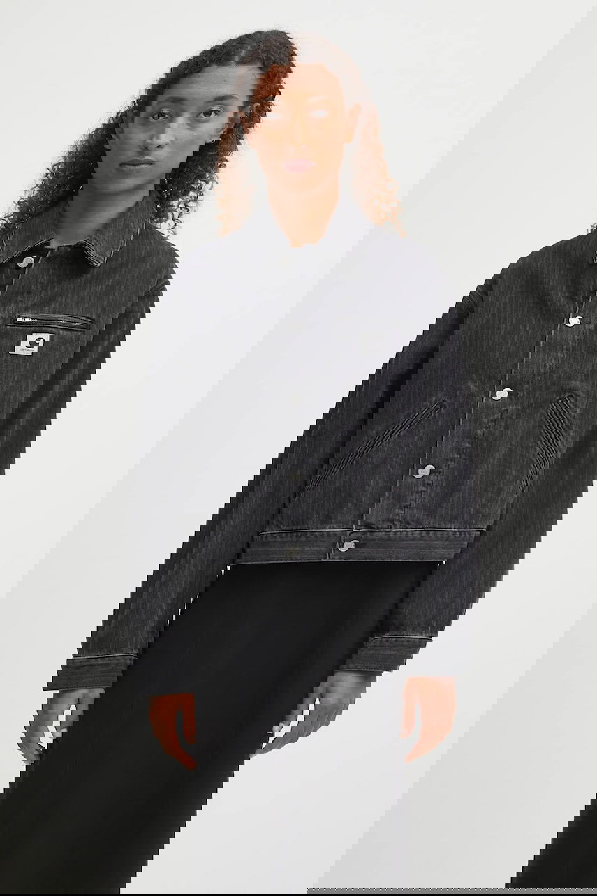 Bunda Carhartt WIP Rylan Transitional Oversize Cropped Pinstripe Denim Jacket Čierna | I035571.32I06, 0