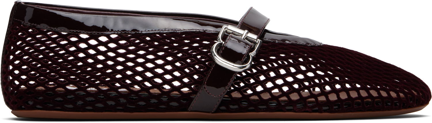 Tenisky a topánky Alaïa ALAÏA Fishnet Ballerina Flats Vínová | AA3A029A015, 0