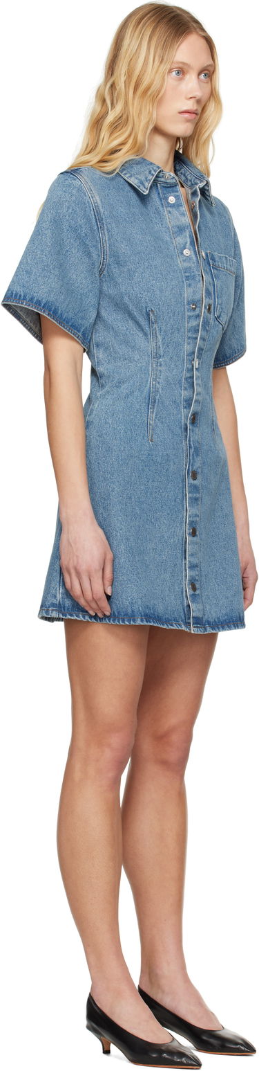 Šaty AMI AMI Paris Short Sleeve Denim Minidress Modrá | FDR404.DE0046, 1