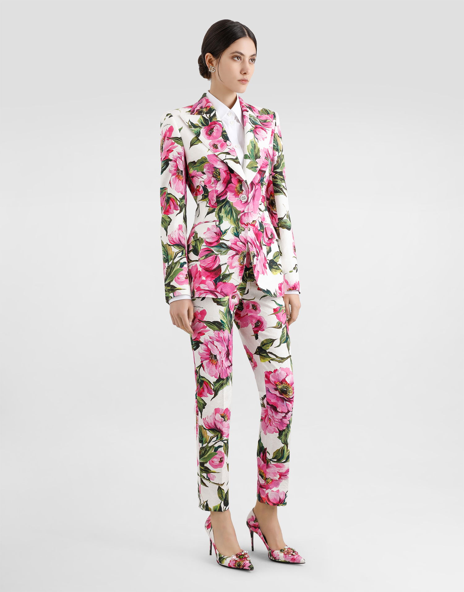 Bunda Dolce & Gabbana Dolce & Gabbana Turlington Peony Print Jacquard Jacket Rôznofarebný | F29UCTFSFN9HA5KR, 1