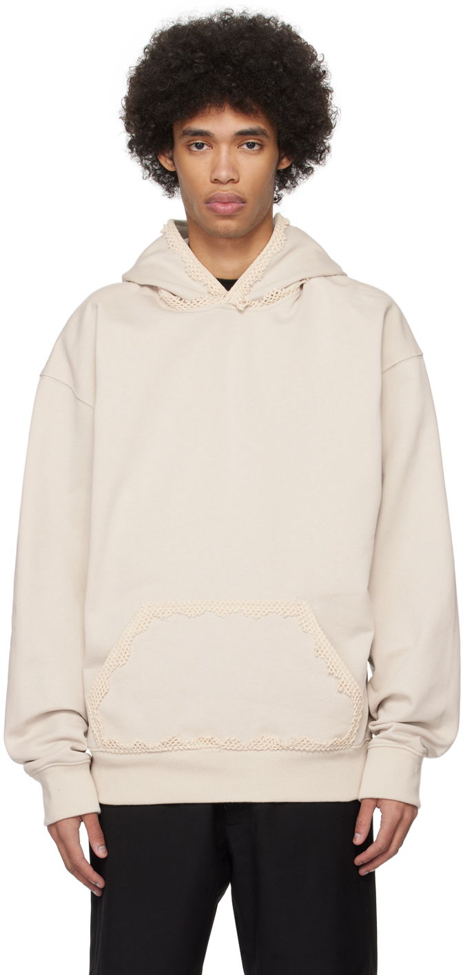Mikina HELIOT EMIL Spherical Lace Detail Hoodie Béžová | PRESS24_M_08_061_ST18, 0