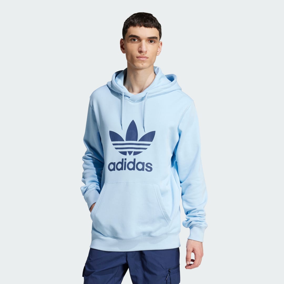 Mikina adidas Performance Adicolor Classics Trefoil Hoodie Modrá | JN7012, 0