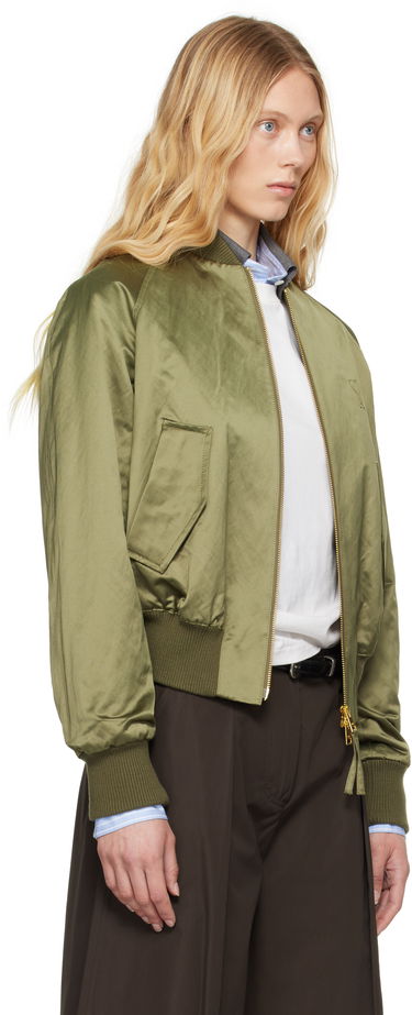 Bomber bunda AMI AMI Paris Cotton Satin Ami de Coeur Bomber Jacket Zelené | FJK011.CO0100, 1
