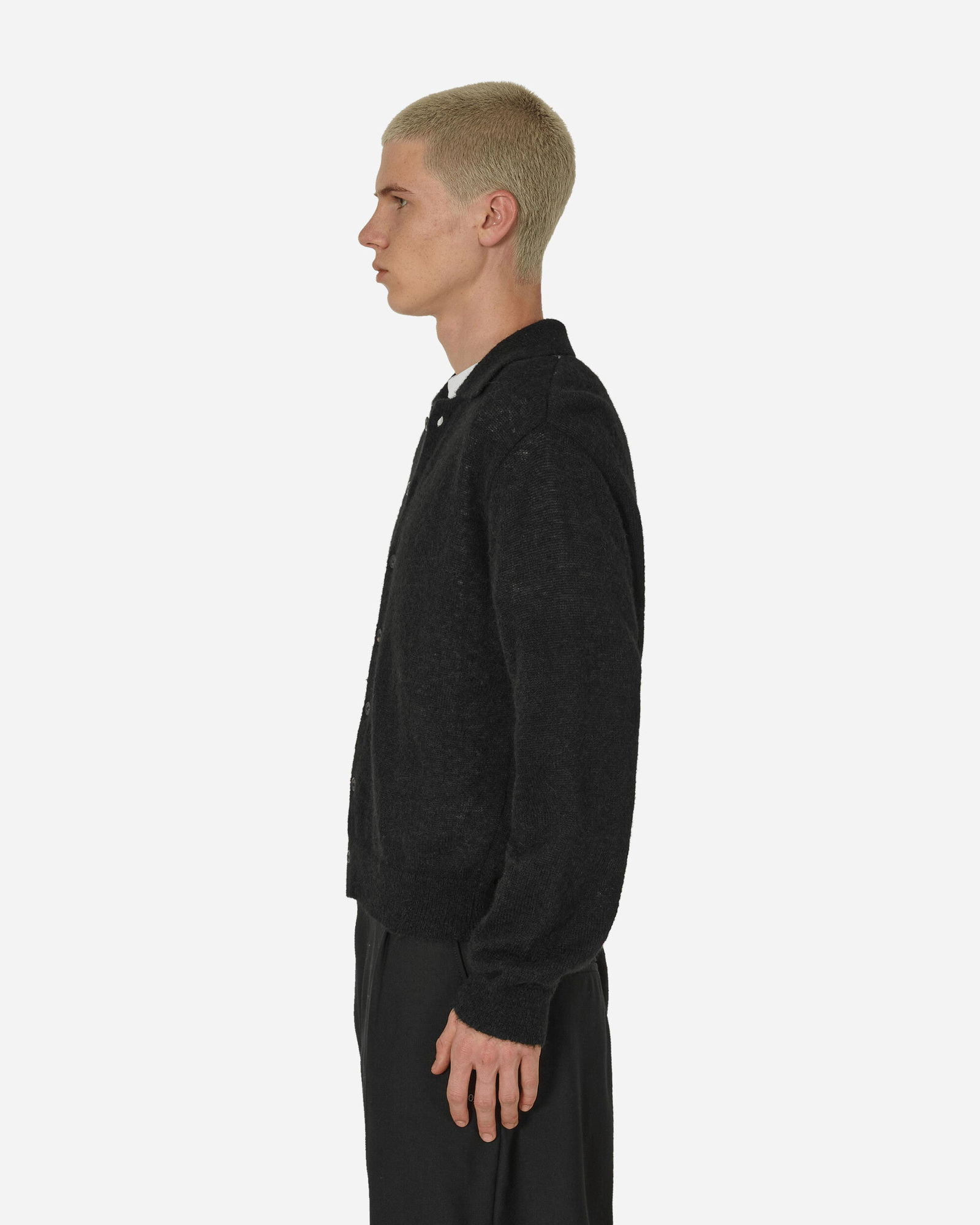 Fuzzy Alpaca Evening Polo Cardigan
