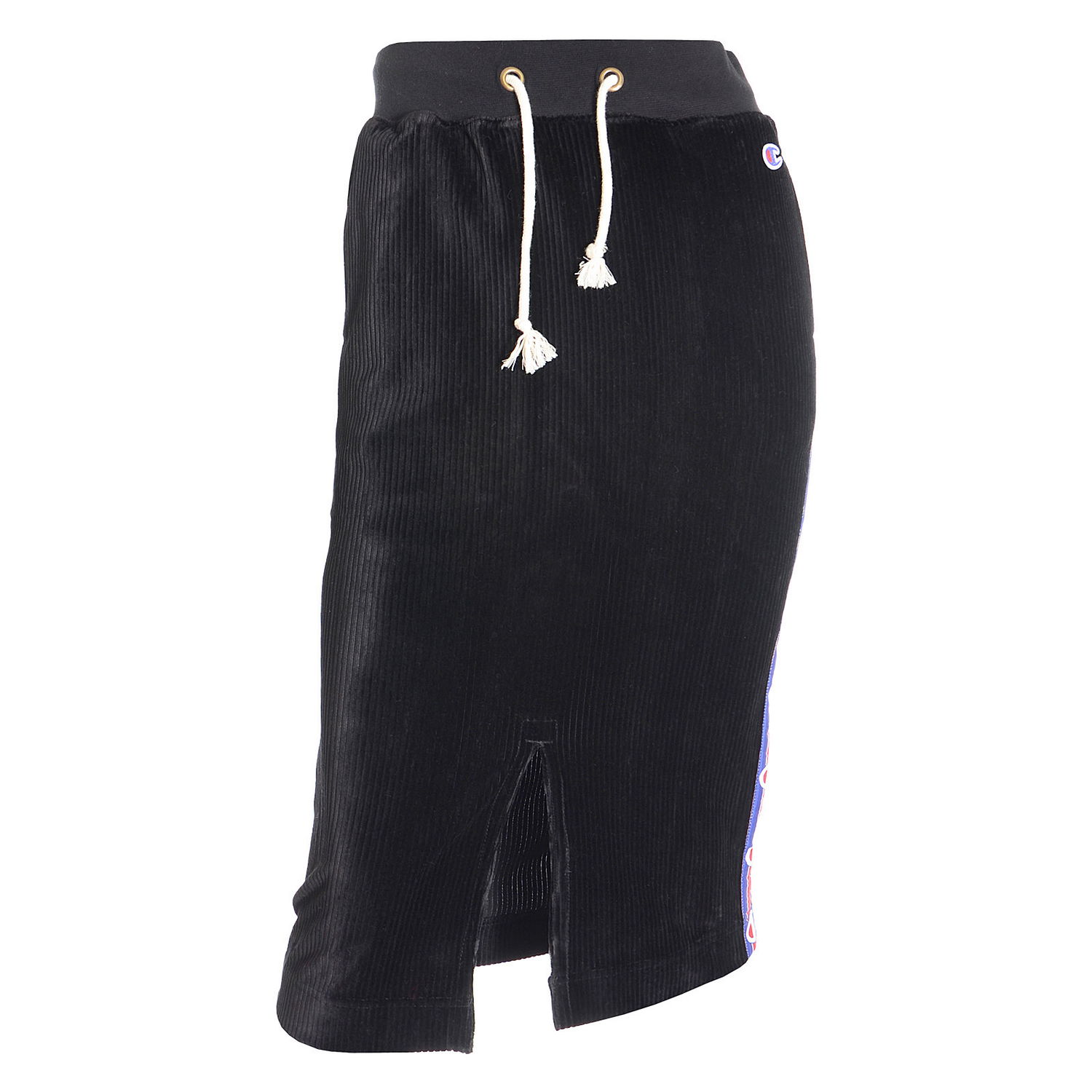 Sukňa Champion Corduroy Pencil Midi Skirt with Drawstring Waist and Side Stripe Čierna | 112250-KK001, 0