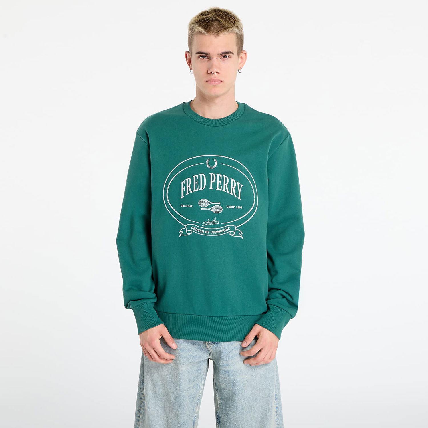 Mikina Fred Perry Fred Perry Chosen By Champions Sweatshirt Zelené | M1605 Z18, 0
