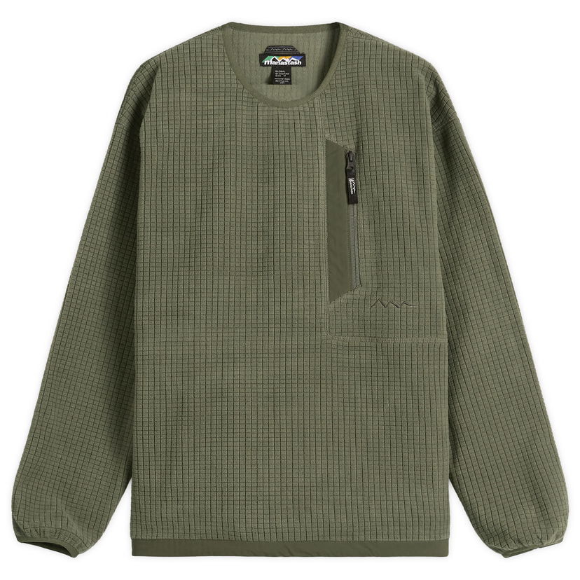 Mikina Manastash Men's Grid Fleece Crew Sweatshirt Zelené | 7925230001-310