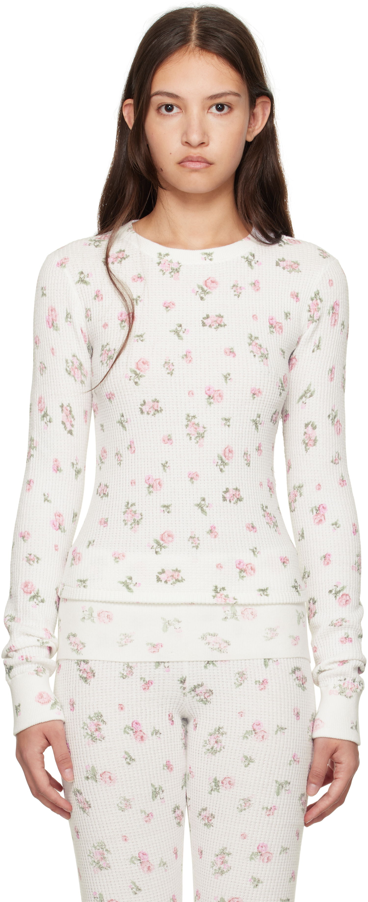 Tričko GUIZIO Guizio Long Sleeve Rosebud Thermal Top Biela | H24101K082, 0