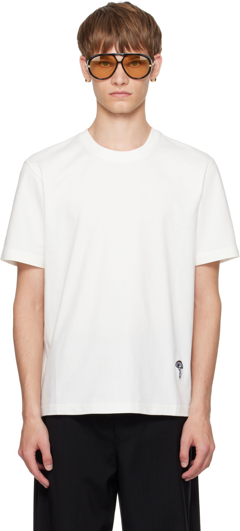 Tričko Bottega Veneta Bottega Veneta Cotton T-Shirt with Small Logo Biela | 838959V4N509071