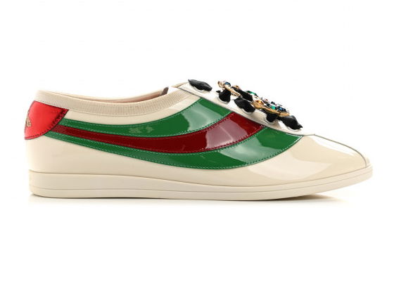 Tenisky a topánky Gucci Falacer Patent Leather Sneaker White Red Crystal (Women's) Zelené | 519278 BS7Y0 9067