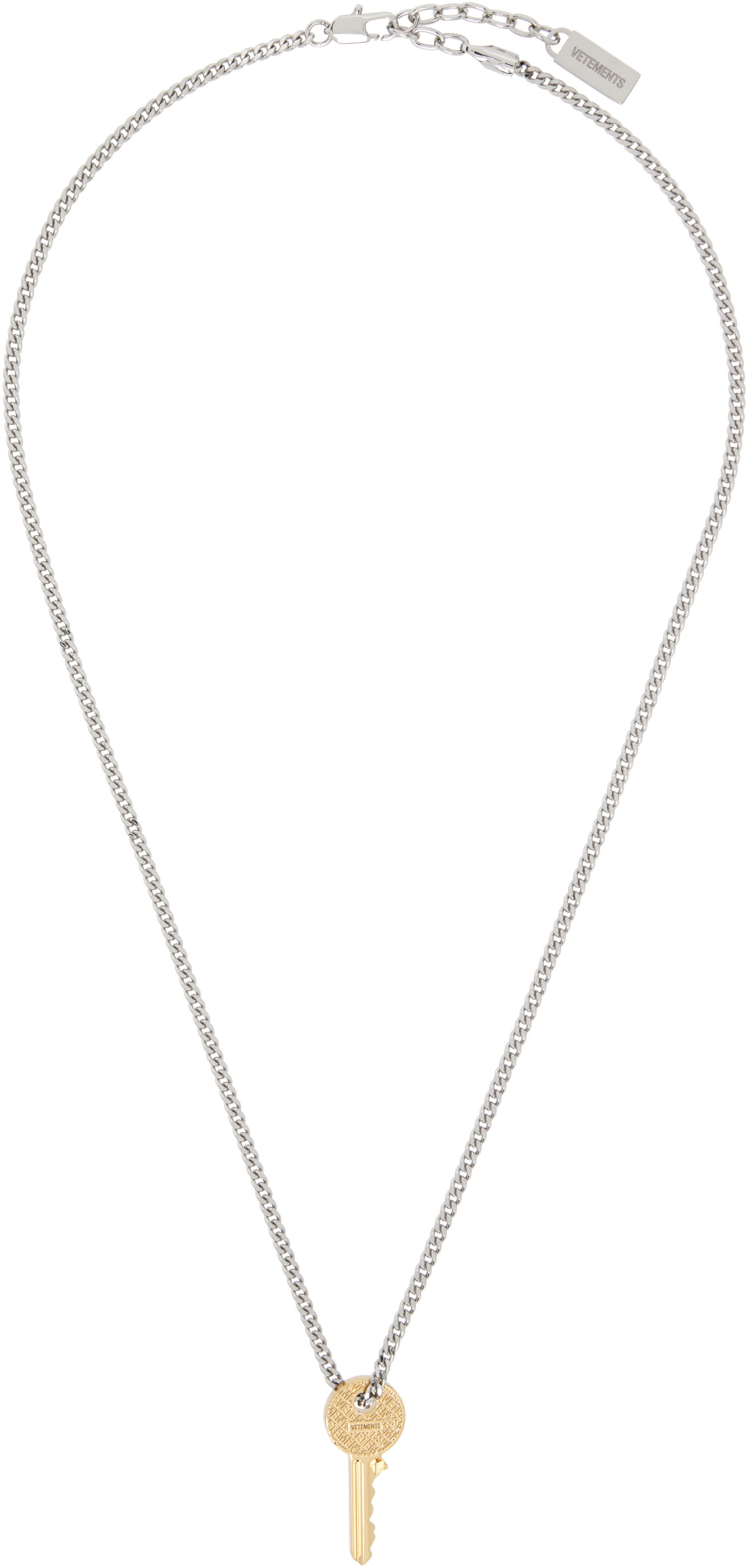 Náhrdelník VETEMENTS Vetements Silver-Tone & Gold-Tone Key Pendant Necklace Metalická | UH76NE760GS, 0