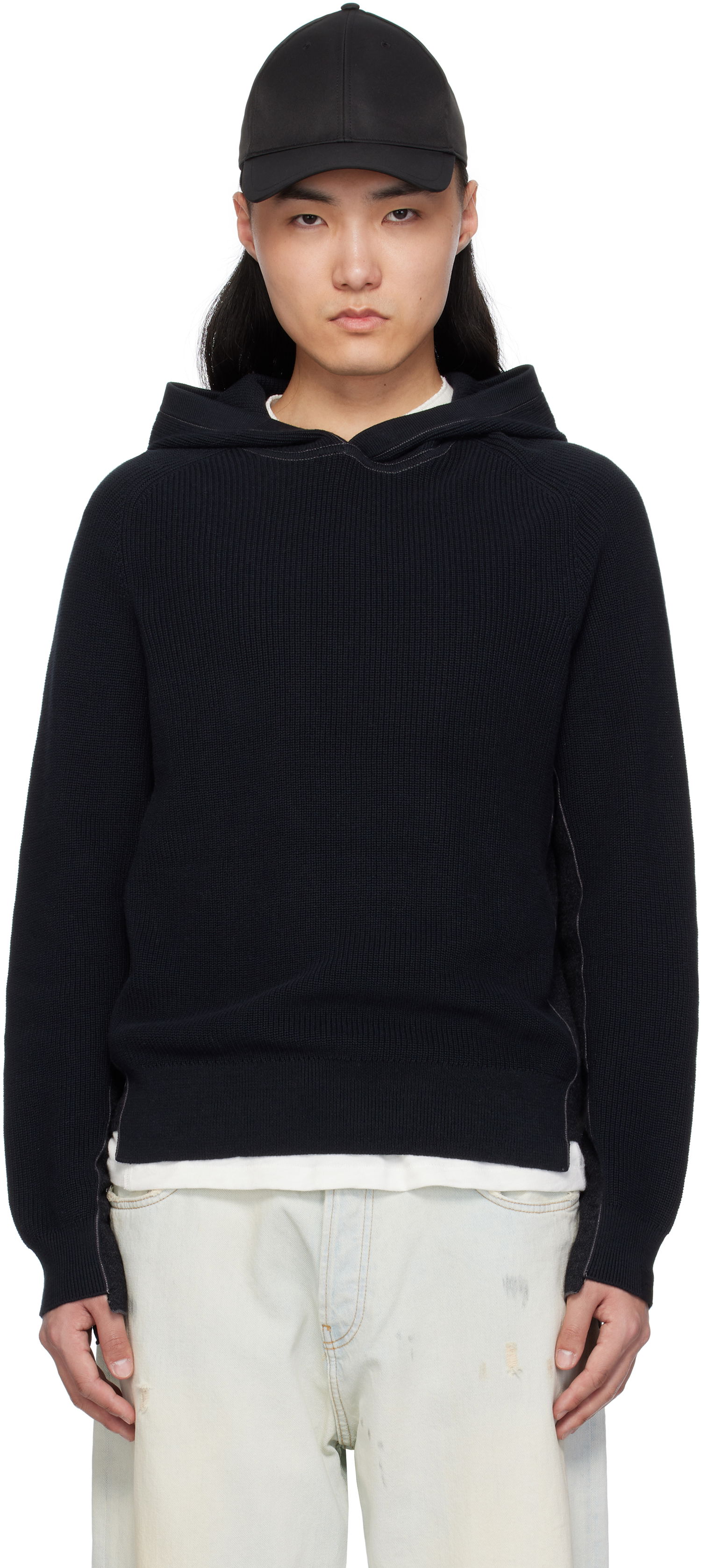 Sveter rag & bone rag & bone Gabe Spliced Hoodie Navy | MBS25S026SD26, 0