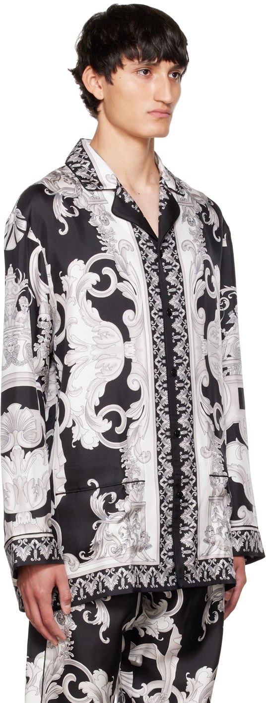 Pyžamo Versace Versace Baroque Print Silk Pajama Shirt Čierna | 1005376 1A04450, 1