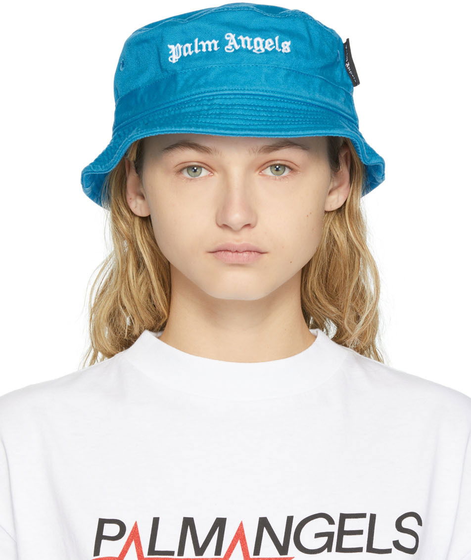 Klobúk Palm Angels Palm Angels Logo Bucket Hat Modrá | PWLA005F21FAB0024501, 0