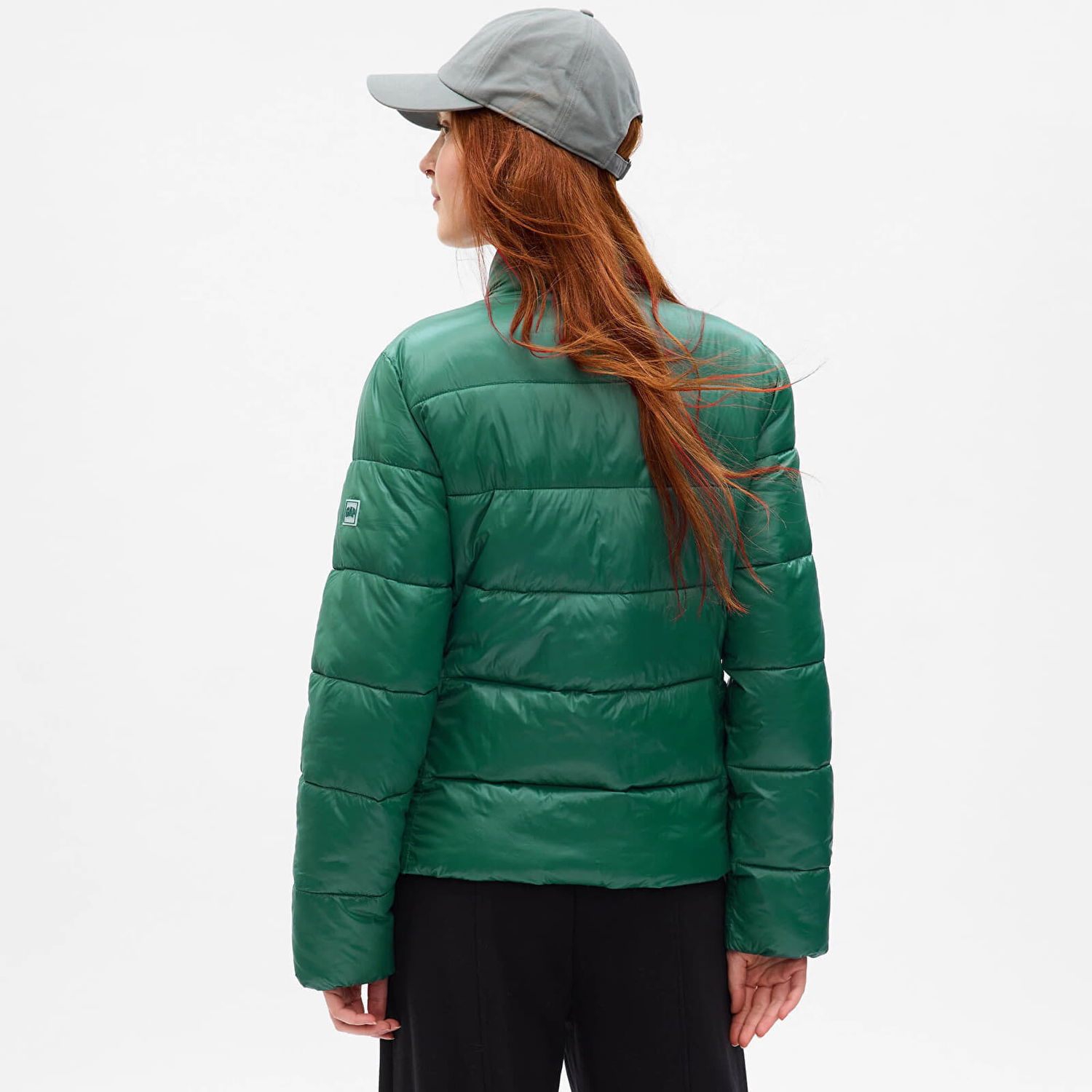 Prešívaná bunda GAP Jacket Logo Puffer Jacket June Bug XXS Zelené | 724309-04, 1