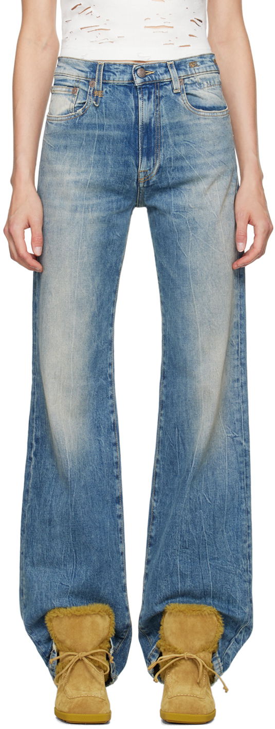 Džínsy R13 R13 Jane Wide Leg Jeans Modrá | R13W7020 D081A, 0