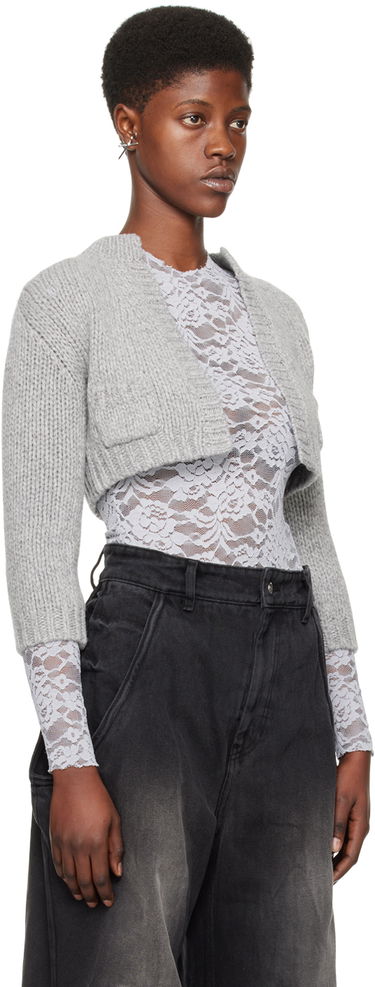 Sveter We11done Cropped Cardigan Šedá | WD-KC0-24-645-W-GY, 1