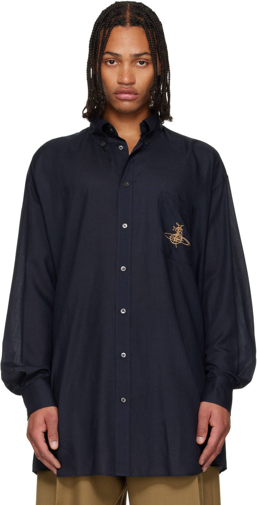 Košeľa Vivienne Westwood Vivienne Westwood Oversized Shirt Navy | 35010021-W017A-
