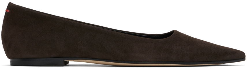 Šaty Aeyde Aeyde Cassy Suede Ballerina Flats Hnedá | A11-FL-SNDP8 FL130-FW24-953-017, 0