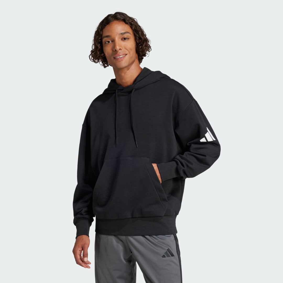 Mikina adidas Performance Loose Fit French Terry Hoodie With Logo Čierna | JF3587, 0