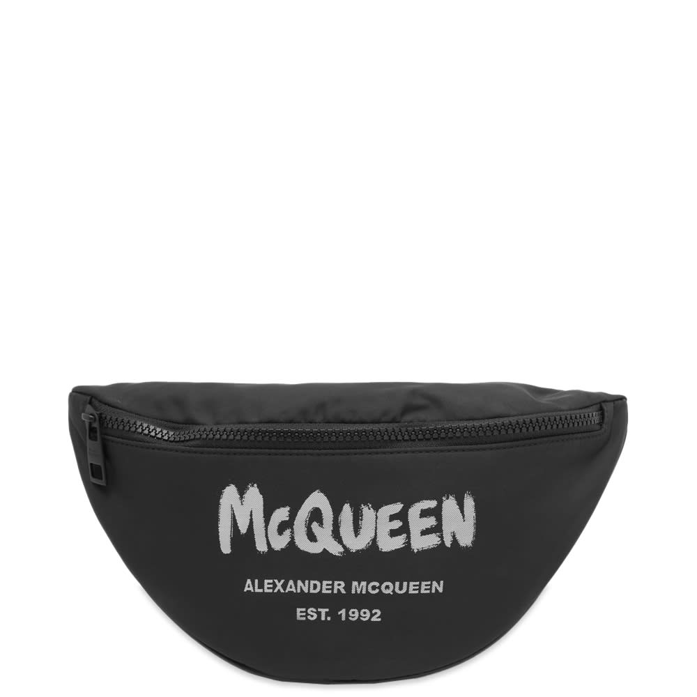 Ľadvinka Alexander McQueen Graffitti Logo Waist Bag Čierna | 7279711AABW-1073, 0