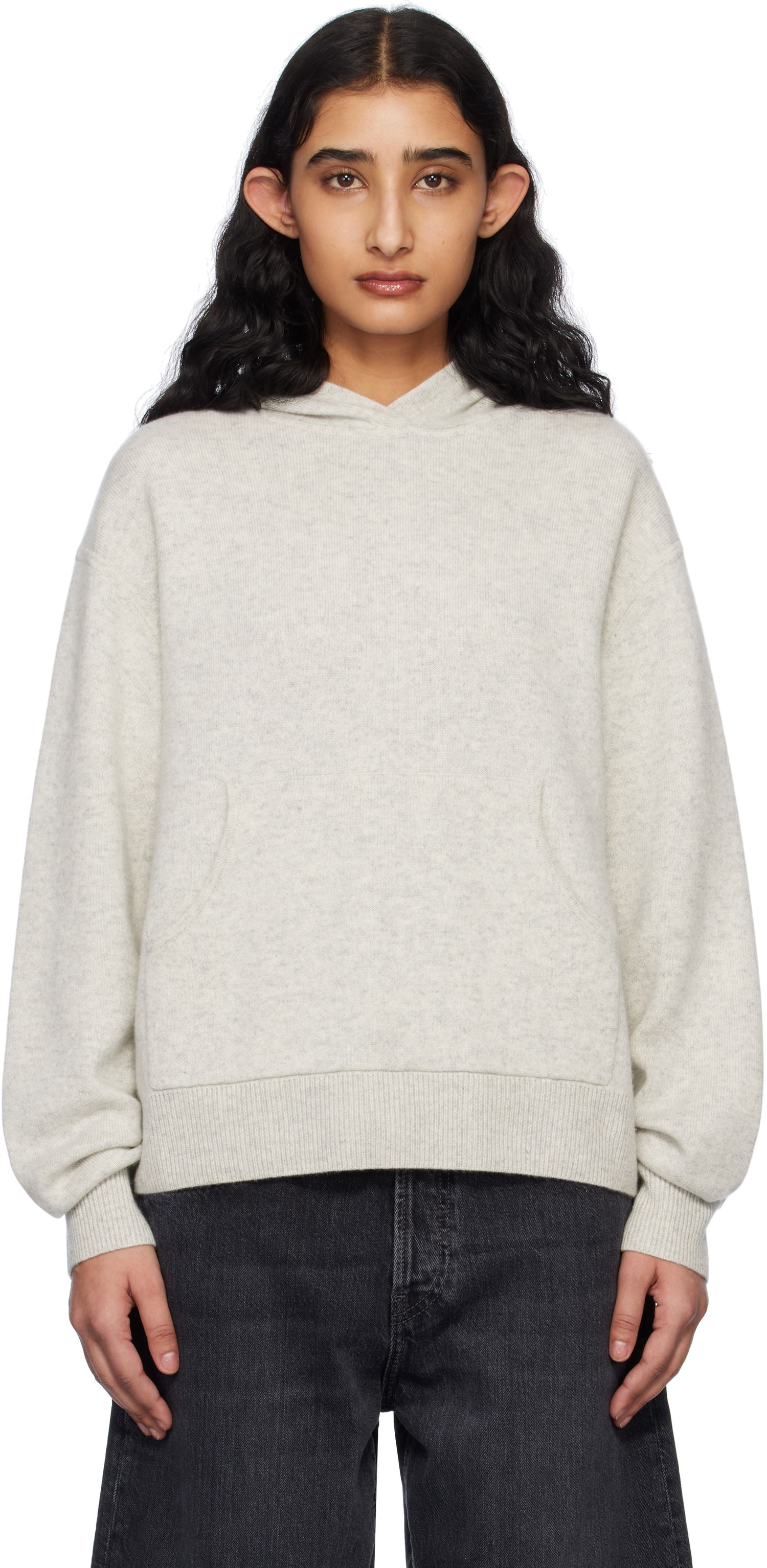 Mikina Acne Studios Acne Studios Cashmere Hoodie Šedá | B60353-, 0
