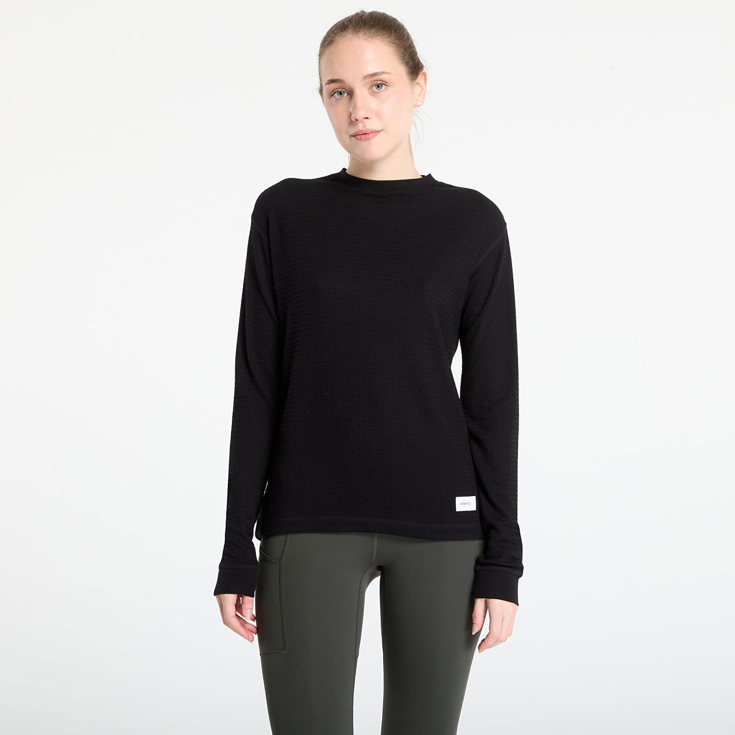 Tričko Craft Wool Waffle Long Sleeve Top Čierna | 1916672-999000, 0