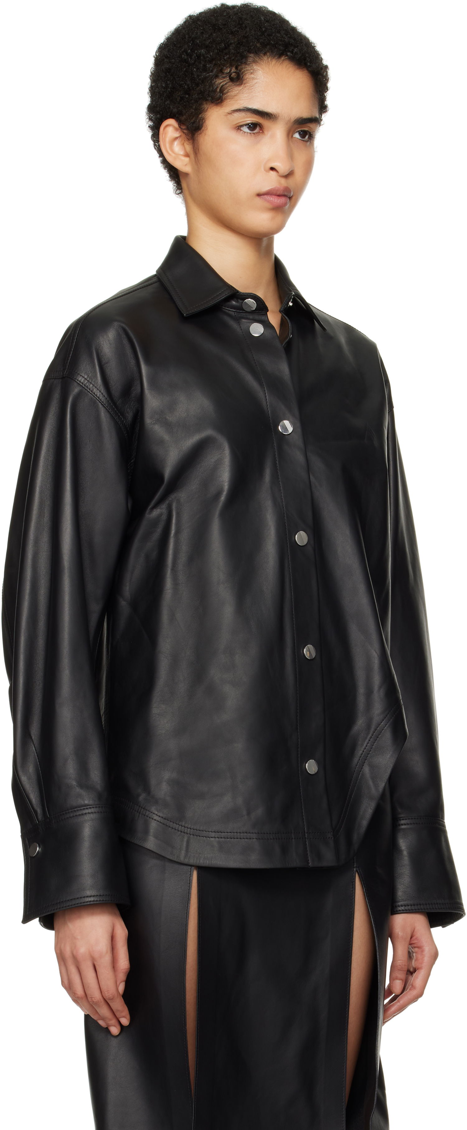 Košeľa The Attico Attico Eliza Leather Shirt Čierna | 250WCB00074 LBT129AA, 1