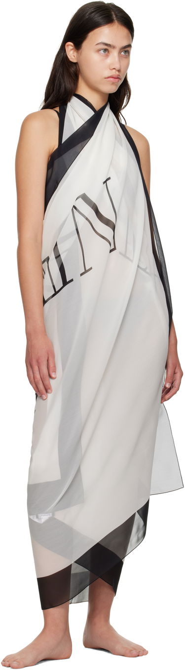 Šál Balmain Balmain Two-Tone Printed Beach Cover-up Biela | BKA202410, 3