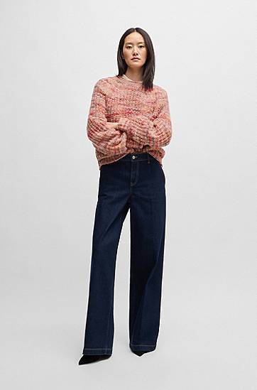 Sveter BOSS Relaxed-Fit Alpaca Blend Sweater Ružová | 50527837, 1