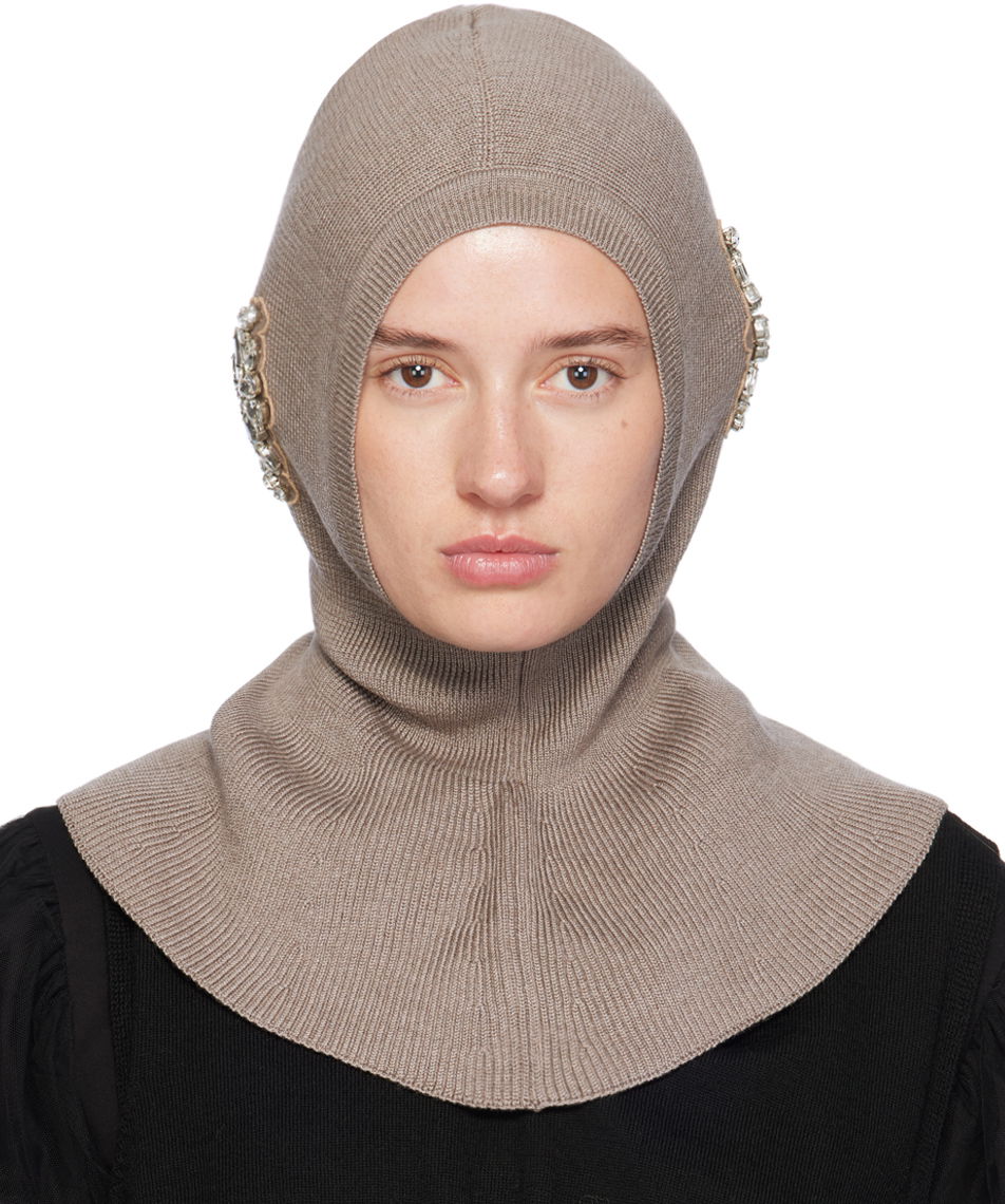 Kulicha Simone Rocha Simone Rocha Embellished Knit Balaclava Béžová | KMK5WB 0647, 0