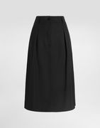 Bi-stretch Sallia Pleated High-Waist Midi Skirt