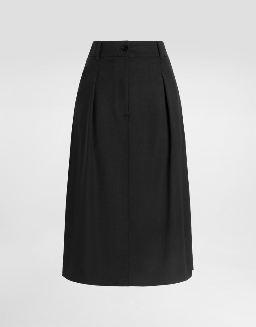 Sukňa Dolce & Gabbana Bi-stretch Sallia Pleated High-Waist Midi Skirt Čierna | F4C6DTFUBGCN0000